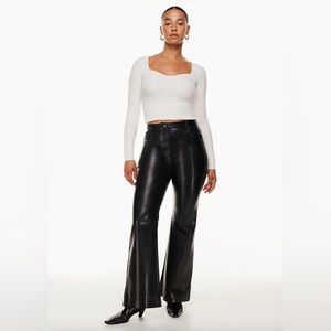 Aritzia - The Melina Flare Pant - Size 4. High-Waisted Vegan Leather pants